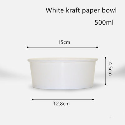 μίας χρήσης άσπρο Kraft κύπελλο εγγράφου 500ml 750ml 1000ml 1300ml για τη σαλάτα