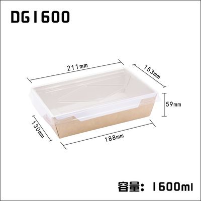 Μίας χρήσης take-$l*away κιβώτια 900ml της Kraft σαλάτας γεύματος με τα καπάκια της Pet