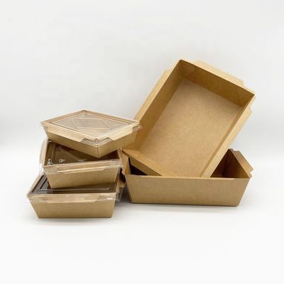 Greaseproof μίας χρήσης εμπορευματοκιβώτια εγγράφου για να πάρει μαζί τα σαφή τρόφιμα