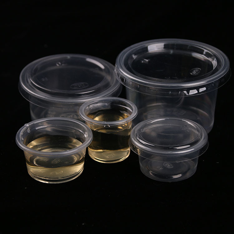 Μίνι φλυτζάνι σαφές 1oz 3oz 4.5oz σάλτσας PP πλαστικό μίας χρήσης
