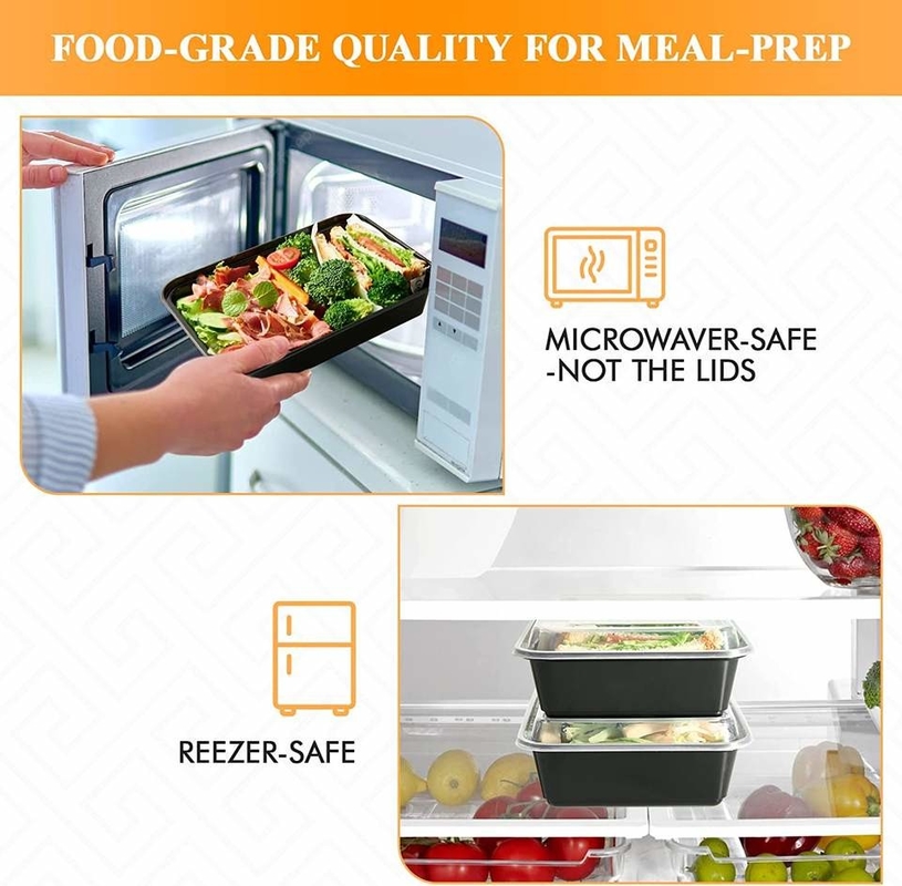 Το Microwavable παίρνει έξω τα μίας χρήσης πλαστικά εμπορευματοκιβώτια τροφίμων PP με το καπάκι