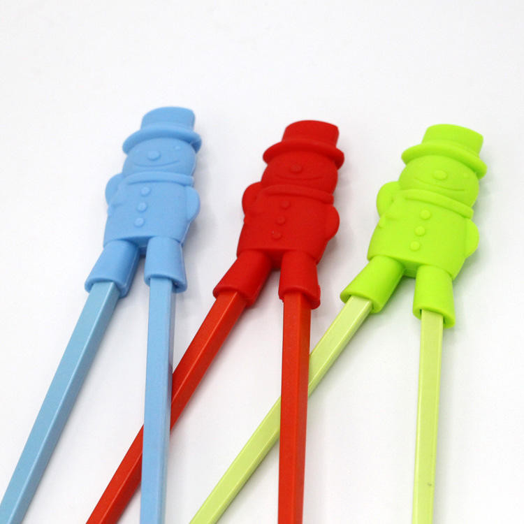 Γελοιογραφία σε σχήμα χιονάνθρωπου Flatware Θήκη chopsticks σιλικόνης Κεφαλή για παιδί