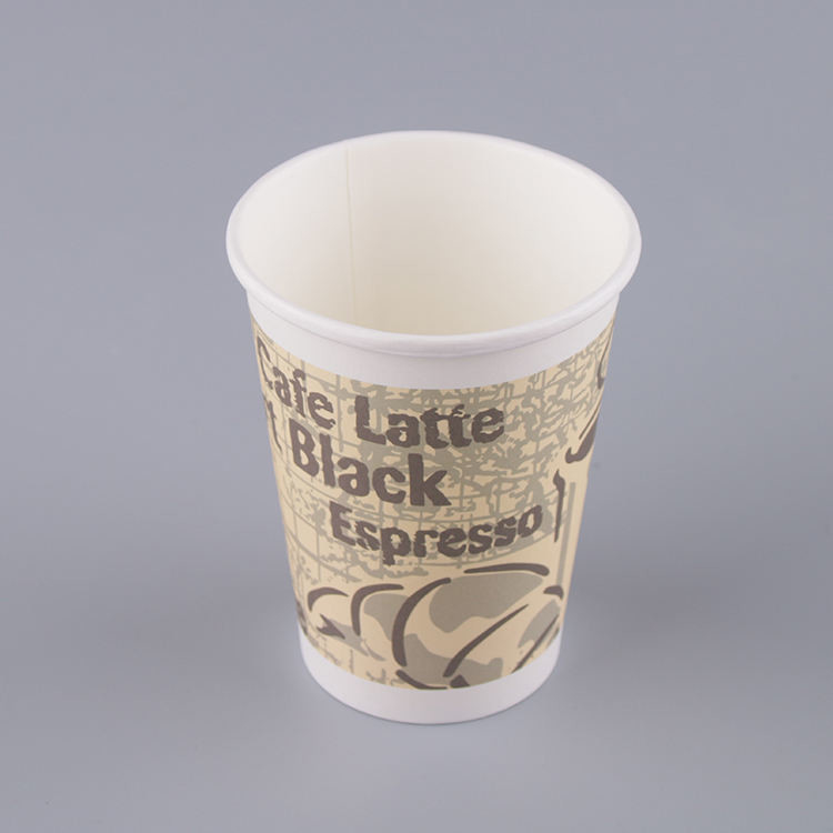 Χάρτινο κύπελλο μιας χρήσης 12 oz, προσαρμοσμένο για ζεστά ροφήματα και κρύα ροφήματα