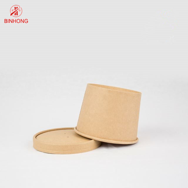 Φιλικά 16oz μίας χρήσης εμπορευματοκιβώτια εγγράφου Eco με το καπάκι