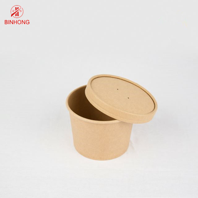 Φιλικά 16oz μίας χρήσης εμπορευματοκιβώτια εγγράφου Eco με το καπάκι