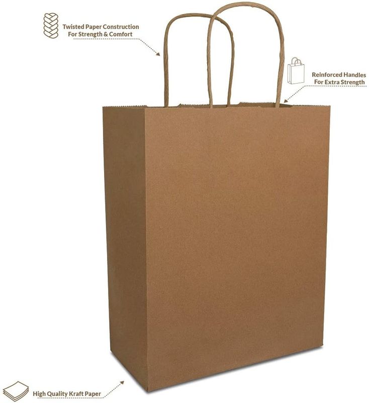 Τσάντα εγγράφου Eco φιλικό 80% PCW 8x4x10» Kraft