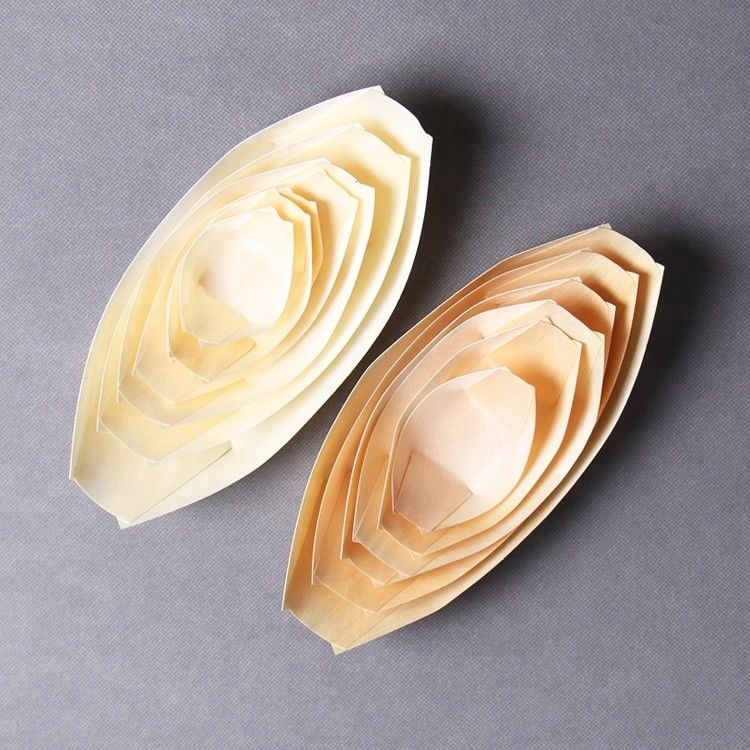 Μίας χρήσης χρώμα 24.5*11.5cm φύσης ξύλινοι δίσκοι κουζινών