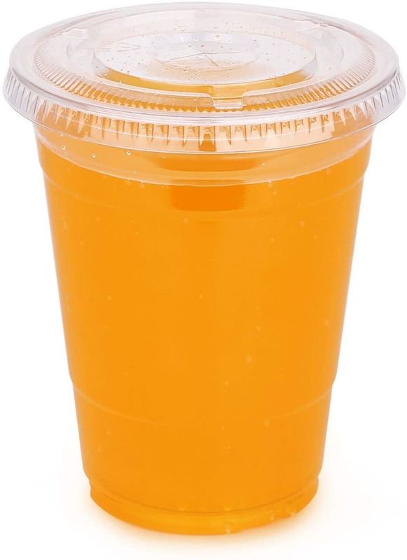 Σαφές μίας χρήσης πλαστικό φλυτζάνι 16Oz με το καπάκι αυλακώσεων
