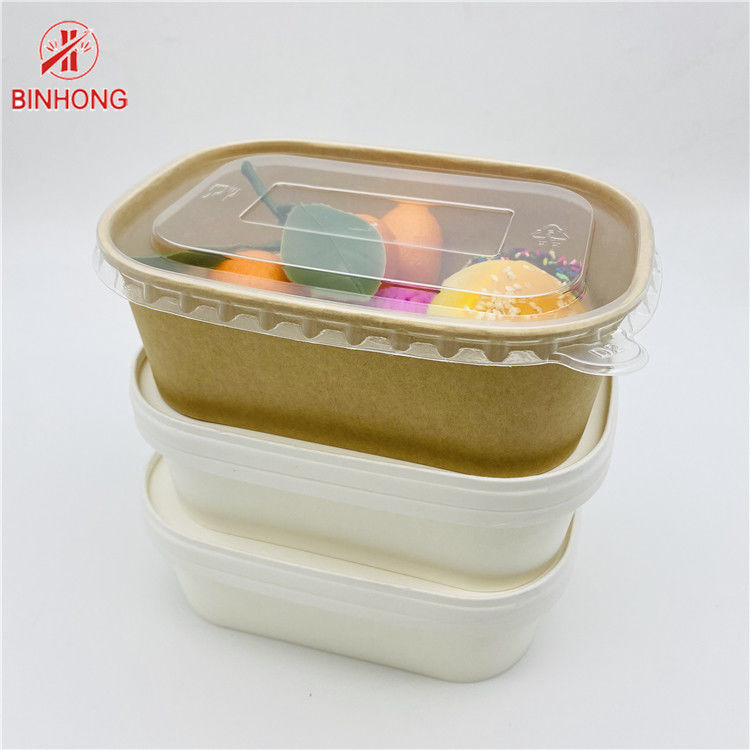 Ορθογώνιο κιβώτιο Bento 500ml 650ml 750ml 1000ml ρυζιού εγγράφου της Kraft