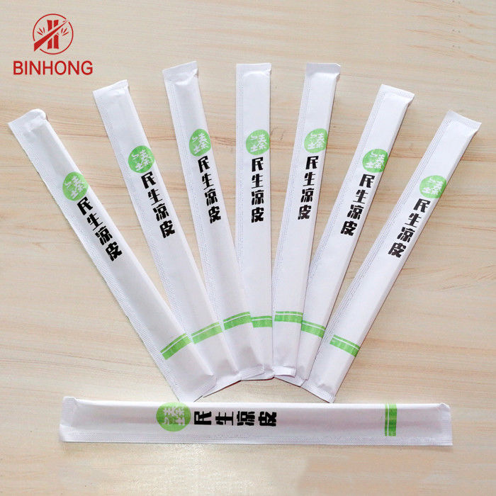Φυσικά Chopsticks μπαμπού διδύμων μίας χρήσης για τα εστιατόρια, τυπωμένη ύλη πελατών