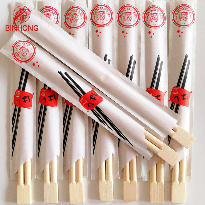 Chopsticks μπαμπού 20cm μίας χρήσης κινεζικά με το μισό μανίκι εγγράφου