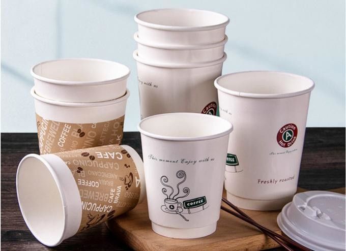 ISO9001 διπλό φλυτζάνι 16oz ποτών καφέ εγγράφου της Kraft στρώματος για τον καφέ