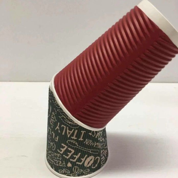 8oz μίας χρήσης φλυτζάνι εγγράφου καφέ κυματισμών βιοδιασπάσιμο