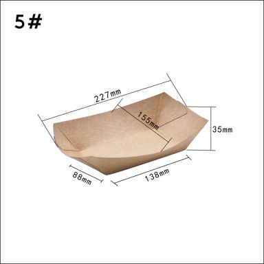 εμπορευματοκιβώτιο βαρκών εγγράφου 100 280 530ml Kraft για το λουλούδι ρυζιού κοτόπουλου