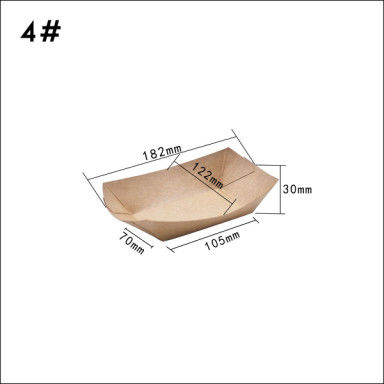 εμπορευματοκιβώτιο βαρκών εγγράφου 100 280 530ml Kraft για το λουλούδι ρυζιού κοτόπουλου