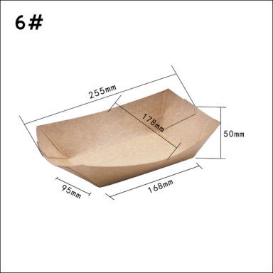 εμπορευματοκιβώτιο βαρκών εγγράφου 100 280 530ml Kraft για το λουλούδι ρυζιού κοτόπουλου