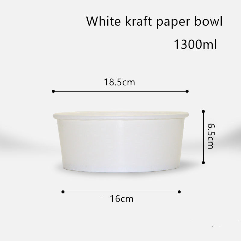 μίας χρήσης άσπρο Kraft κύπελλο εγγράφου 500ml 750ml 1000ml 1300ml για τη σαλάτα