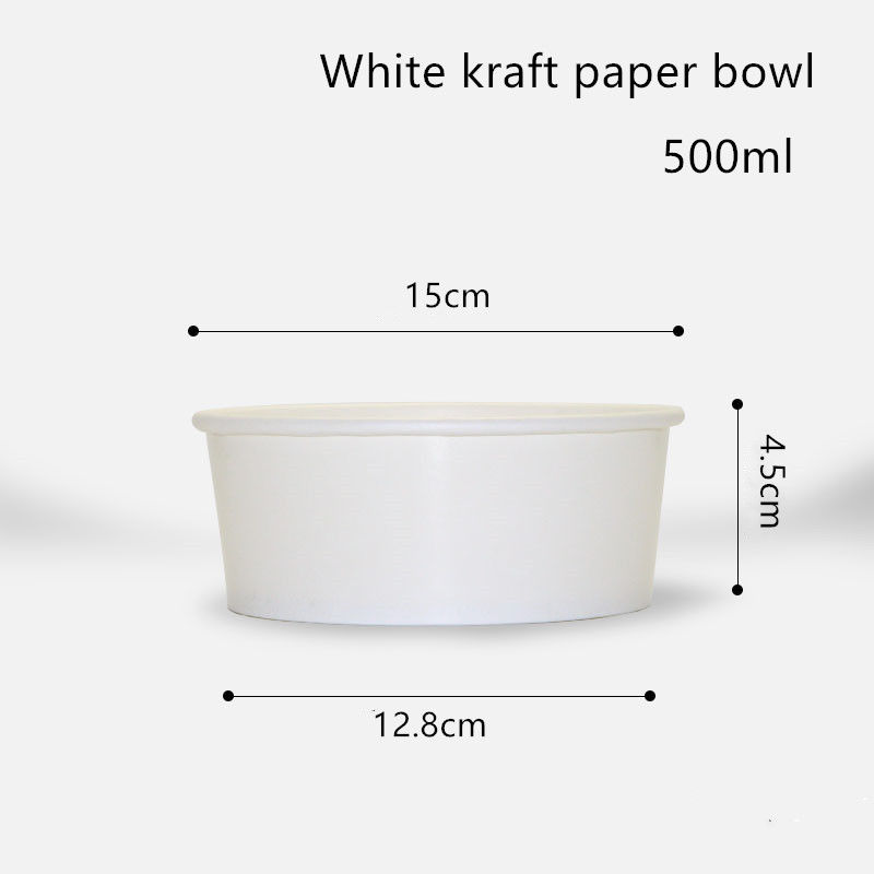 μίας χρήσης άσπρο Kraft κύπελλο εγγράφου 500ml 750ml 1000ml 1300ml για τη σαλάτα