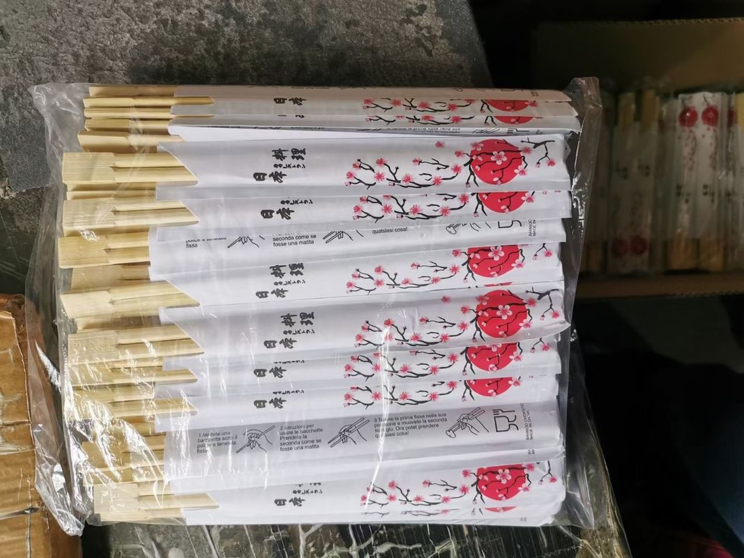 Χάρτινη συσκευασία Sushi Natural Bamboo Chopsticks μιας χρήσης με προσαρμοσμένο λογότυπο