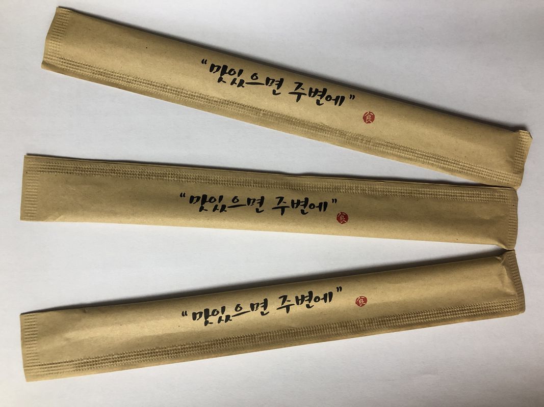 Μίας χρήσης φιλικά Chopsticks Eco μπαμπού με τη συσκευασία εγγράφου της Kraft