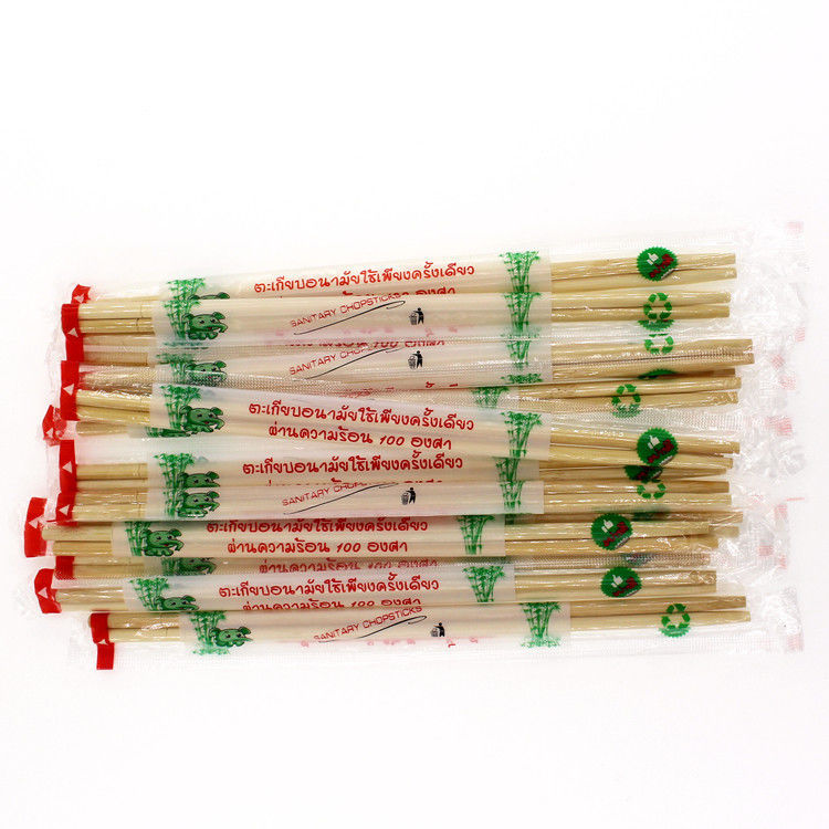 Chopsticks μπαμπού 5.0*20 23cm Dispossiable με Opp που τυλίγονται