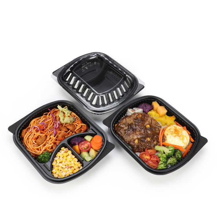 Η προετοιμασία 2 γεύματος πλαστικό Microwavable διαμερισμάτων παίρνει μαζί το κιβώτιο με το καπάκι