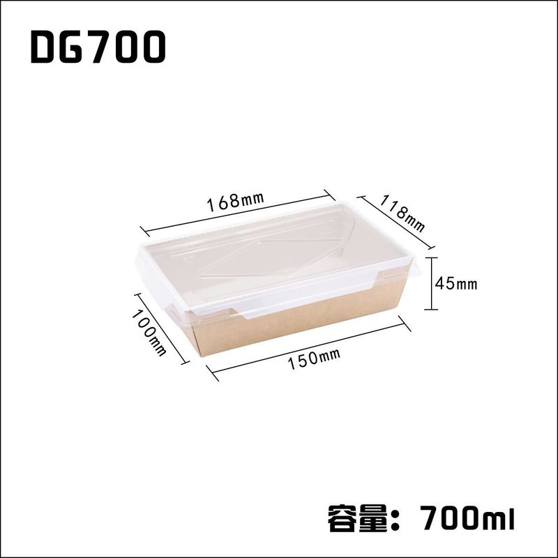 Μίας χρήσης take-$l*away κιβώτια 900ml της Kraft σαλάτας γεύματος με τα καπάκια της Pet