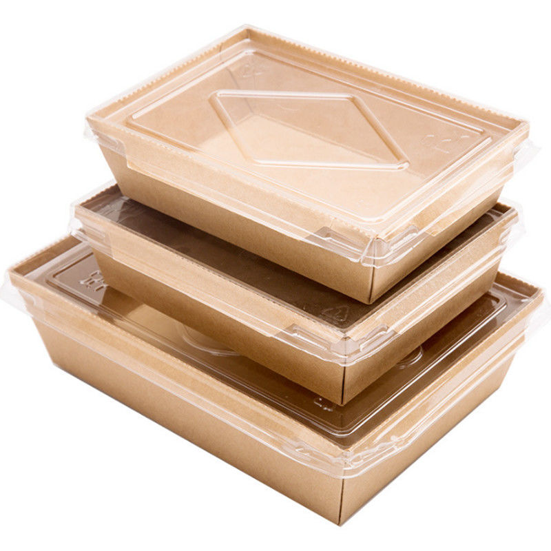 Μίας χρήσης take-$l*away κιβώτια 900ml της Kraft σαλάτας γεύματος με τα καπάκια της Pet