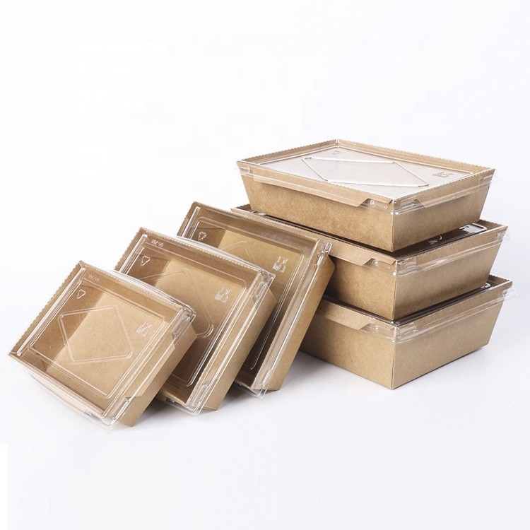 Κινέζικο Take Away Packaging Αναδιπλούμενο Κουτί Kraft Χάρτινο Δοχείο τροφίμων για σούσι και ρύζι